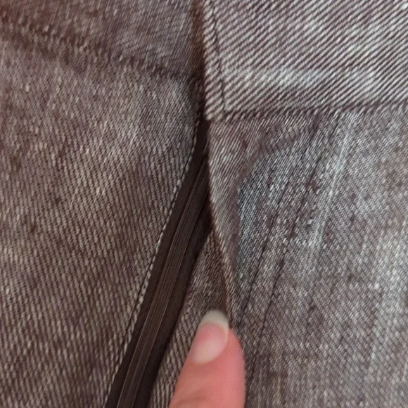 Adec2 Brown Linen Wide Leg Trousers Pants sz 12 - Picture 3 of 6